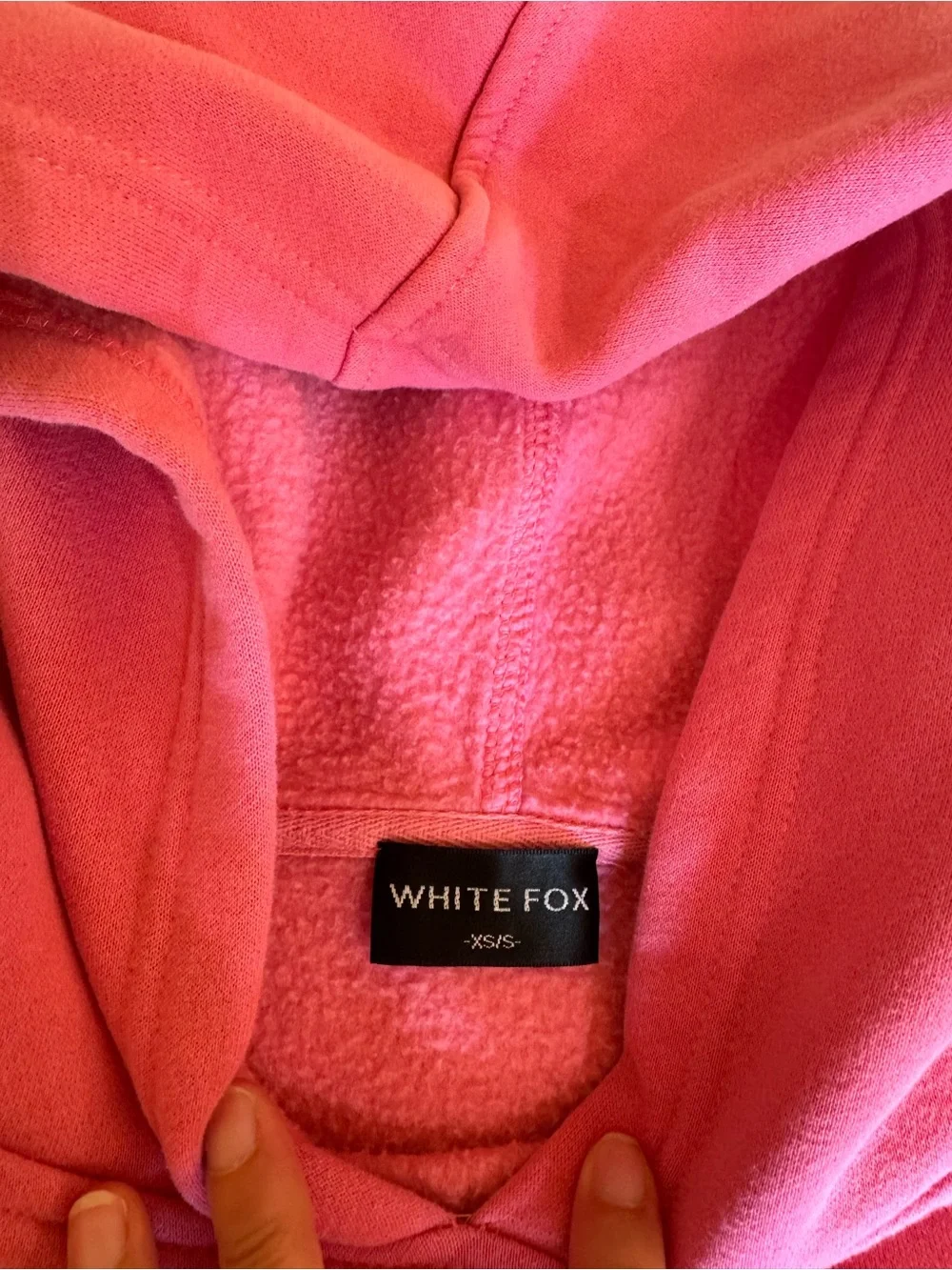 Pink White Fox Hoodie Sweatshirt XS/S
